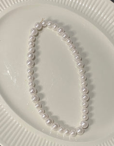Beaded white pearl necklace