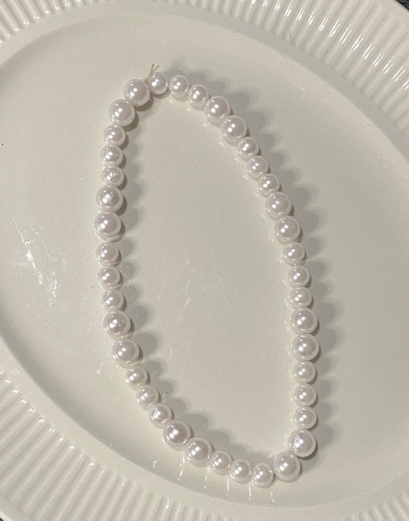 Beaded white pearl necklace