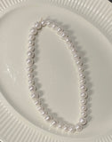 Beaded white pearl necklace